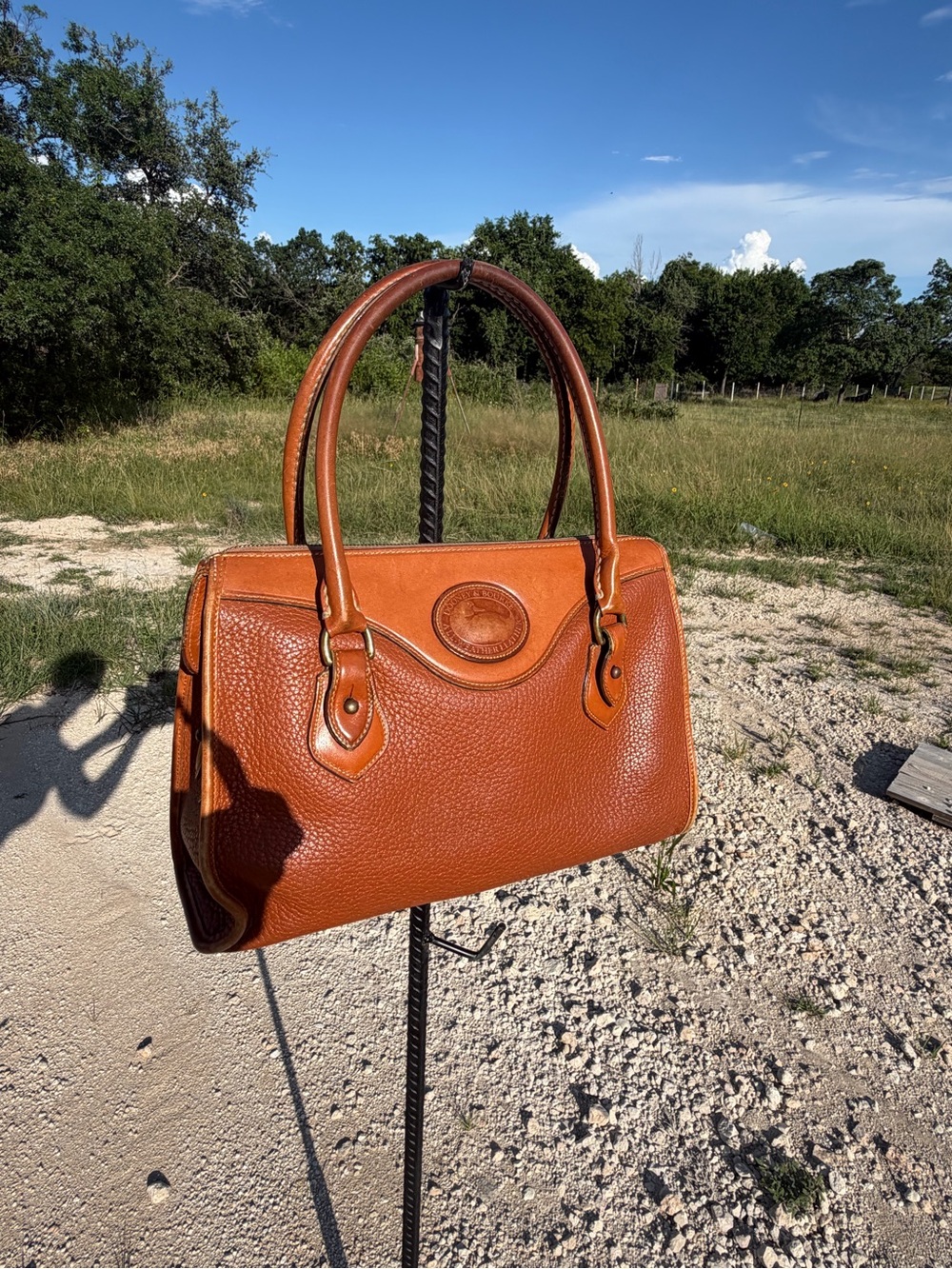 Classic Brown Leather Satchel Handbag